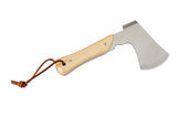 Woods Mini Pack Axe, Steel Single-Bit Hatchet Axe with Wooden Handle, Leather Sheath & Strap image 4