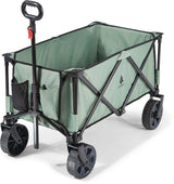 Woods Outdoor Collapsible Folding Utility Adventure Hauler Wagon with Carry Bag, 225-lb Capacity, Sea Foam
