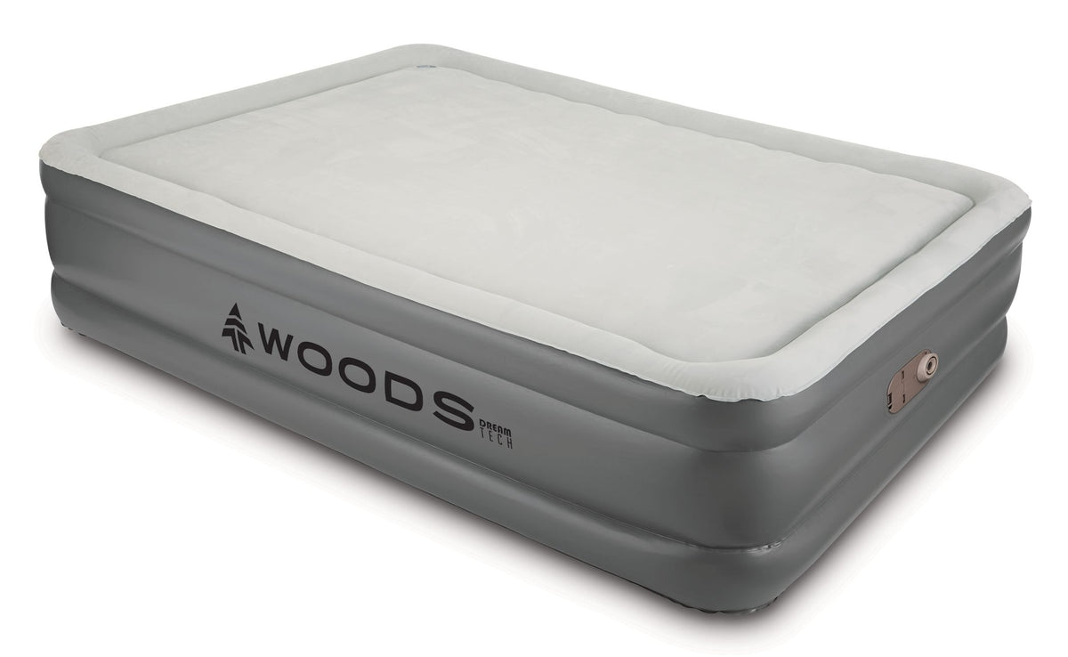 Woods Tritech Memory Foam Double-High Queen Air Mattress with Built-In 120V Pump