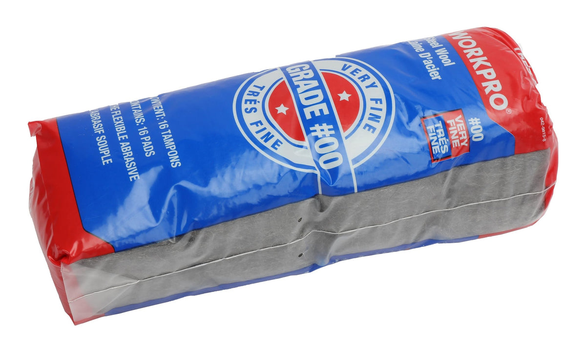 Workpro Steel Wool Pads For Multi-Surface Smoothing & Cleaning, Very Fine Grade