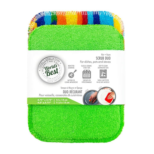 World's Best Foam Pot Scrubber, Washable, 2-pk