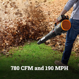 Worx 40V Power Share 780 CFM 190 MPH QuietTech Leaf Blower image 4