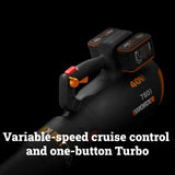 Worx 40V Power Share 780 CFM 190 MPH QuietTech Leaf Blower image 7