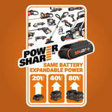 Worx WG737 Nitro 40V PowerShare 2-in-1 Brushless Cordless Push Poly Mower, 16-in with (2) PowerShare Pro 4.0Ah Batteries image 2