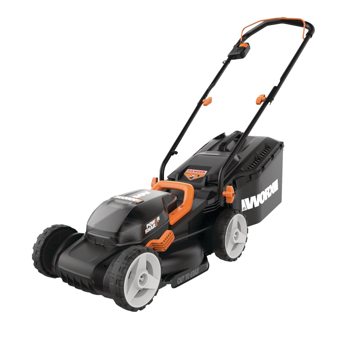 WORX WG779 40V Power Share Cordless Mulching Poly Lawn Mower, 14-in
