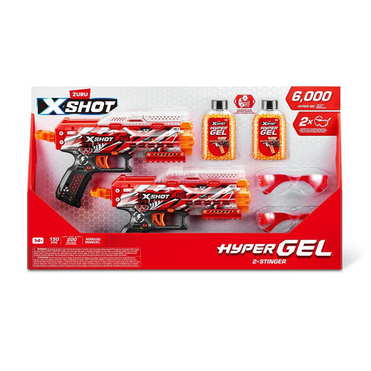 X-Shot Hyper Gel Stinger Blaster with 6000 Hyper Gel Rounds, 2-Pack