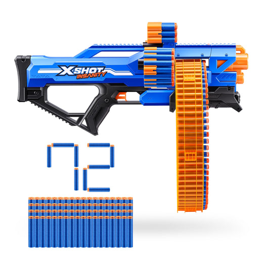 X-Shot Insanity S1 Mad Mega Barrel Dart Blaster, 72-Darts, Ages 8+