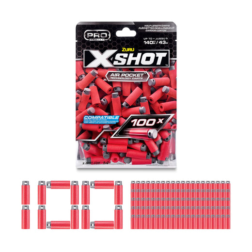 X-Shot Pro Series Half-Length Darts Refills Foil Bag, 100-pk, Ages 8+