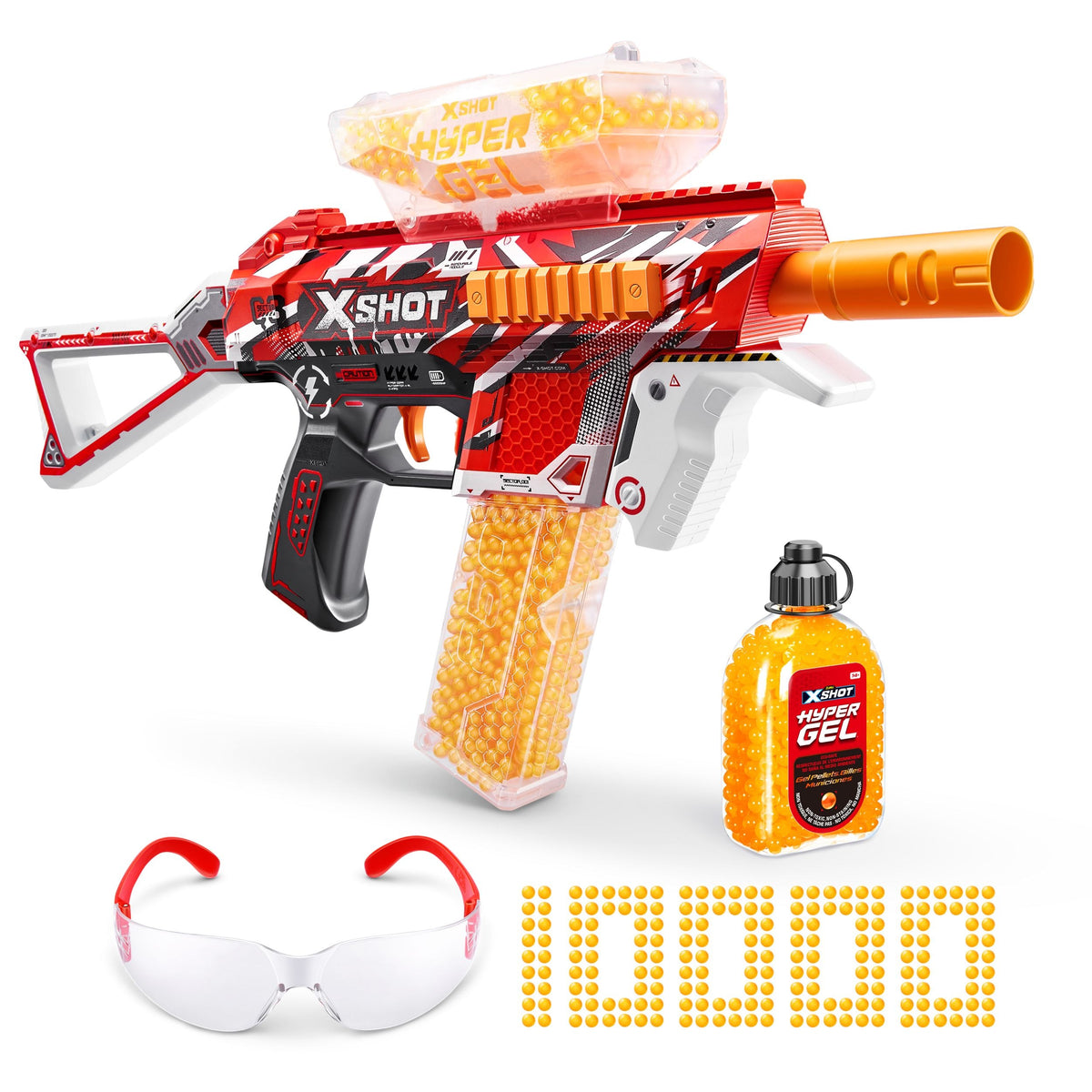 XSHOT Hyper Gel Trace Fire Blaster with 10,000 Gel Pellets