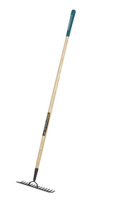 Yardworks 14-in Wide Metal 14-Tine Head Rake, 48-in Hardwood Shaft image 3
