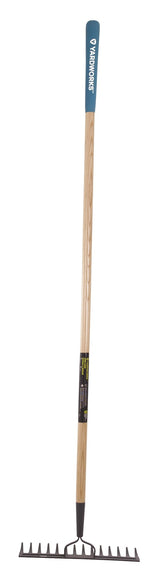 Yardworks 14-in Wide Metal 14-Tine Head Rake, 48-in Hardwood Shaft image 4