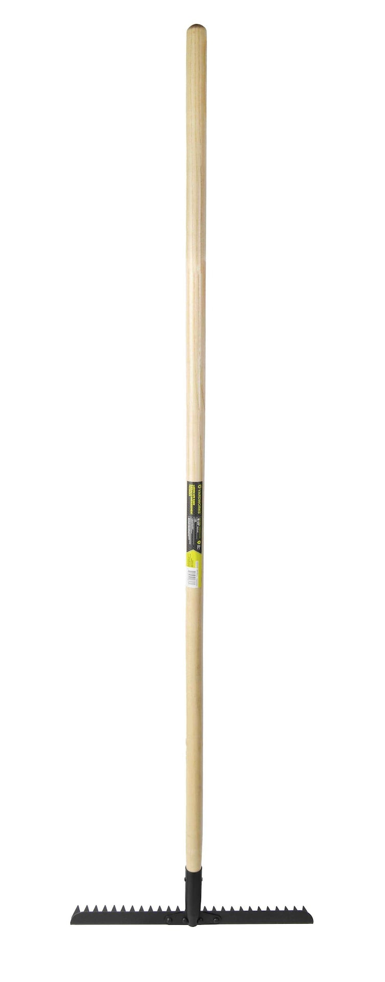 Yardworks 18.5-in Wide Metal 26-Tine Landscape Rake, 60-in Hardwood Shaft