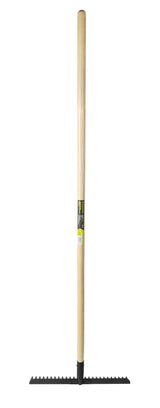 Yardworks 18.5-in Wide Metal 26-Tine Landscape Rake, 60-in Hardwood Shaft