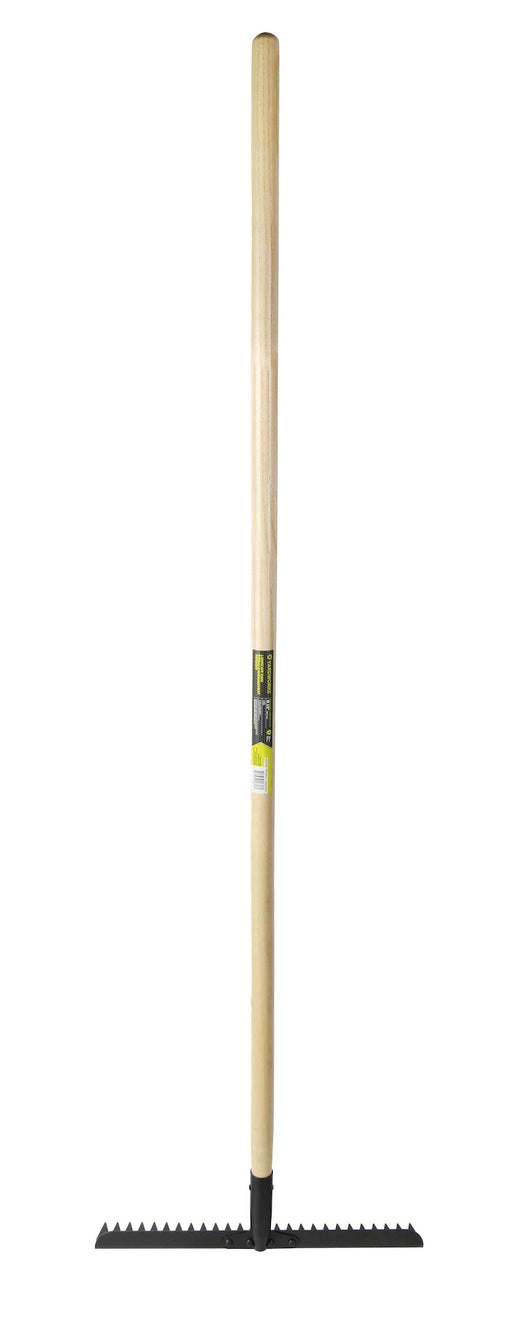 Yardworks 18.5-in Wide Metal 26-Tine Landscape Rake, 60-in Hardwood Shaft