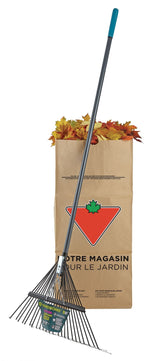 Yardworks 24-Tine Metal Leaf Rake with Fibreglass Shaft, 24-in image 5