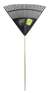 Yardworks 30-Tine Jumbo Leaf Rake with Hardwood Shaft, 30-in