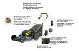 Yardworks 48V 3-in-1 Cordless Brushless Push Lawn Mower, 20-in with 5Ah Battery & Charger image 6