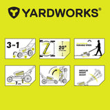 Yardworks 48V 3-in-1 Cordless Brushless Self-Propelled Mower, 21-in with 6Ah Battery & 2Ah Charger image 8