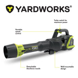 Yardworks 48V Lithium Ion Max Brushless AeroForce 2.0 750 CFM Leaf Blower Kit with (1) 4.0Ah Battery & (1) 2.0A Charger image 7
