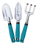 Yardworks Aluminium Garden Tool Set with Rubber Handles, Assorted Colours, 3-pc image 2