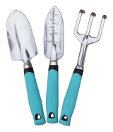 Yardworks Aluminium Garden Tool Set with Rubber Handles, Assorted Colours, 3-pc image 4
