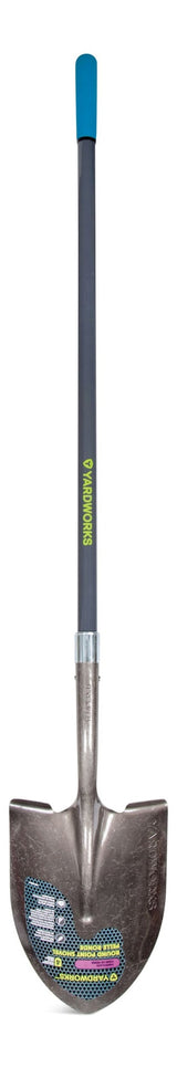 Yardworks Ergo Steel Round-Point Long-Handle Shovel, 57-in Fibreglass Shaft