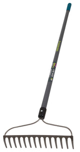 Yardworks Metal 14-Tine L-Shaped Bow Rake, 60-in, Fibreglass Shaft image 2