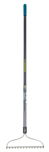 Yardworks Metal 14-Tine L-Shaped Bow Rake, 60-in, Fibreglass Shaft image 3
