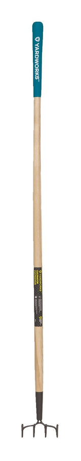 Yardworks Steel 4-Tine Cultivator, 57-in Wooden Shaft
