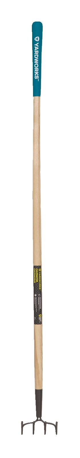 Yardworks Steel 4-Tine Cultivator, 57-in Wooden Shaft