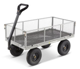 Yardworks Steel Tray 4-Wheel Mesh Garden/Yard Cart with Removable Sides, 1200-lb