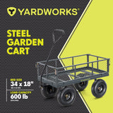 Yardworks Steel Tray 4-Wheel Removable-Sides Mesh Yard/Garden Cart 600 lb image 2