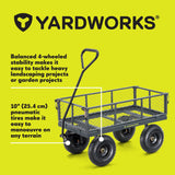 Yardworks Steel Tray 4-Wheel Removable-Sides Mesh Yard/Garden Cart 600 lb image 3