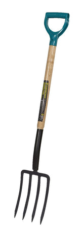 Yardworks Tempered-Steel 4-Tine D-Grip Garden Fork, 30.5-in Wooden Shaft image 2