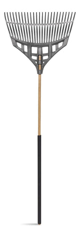 Yardworks Ultra-Light Leaf Rake with Hardwood Shaft, 24-in