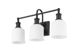 Z-Lite Bryant 3-Light Vanity Light, Black with Opal Shade image 3