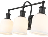 Z-Lite Bryant 3-Light Vanity Light, Black with Opal Shade image 5