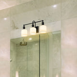 Z-Lite Bryant 3-Light Vanity Light, Black with Opal Shade image 7