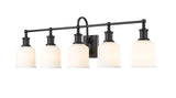 Z-Lite Bryant 5-Light Vanity Light, Black with Opal Shade