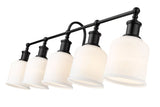Z-Lite Bryant 5-Light Vanity Light, Black with Opal Shade image 5