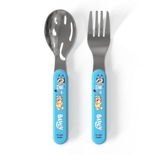Zak Designs Bluey Flatware Set with Fork & Spoon, 2-Pc