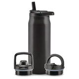 Zulu Core Vacuum Insulated Stainless Steel Bottle, 32-oz, Black, with Multi Lid