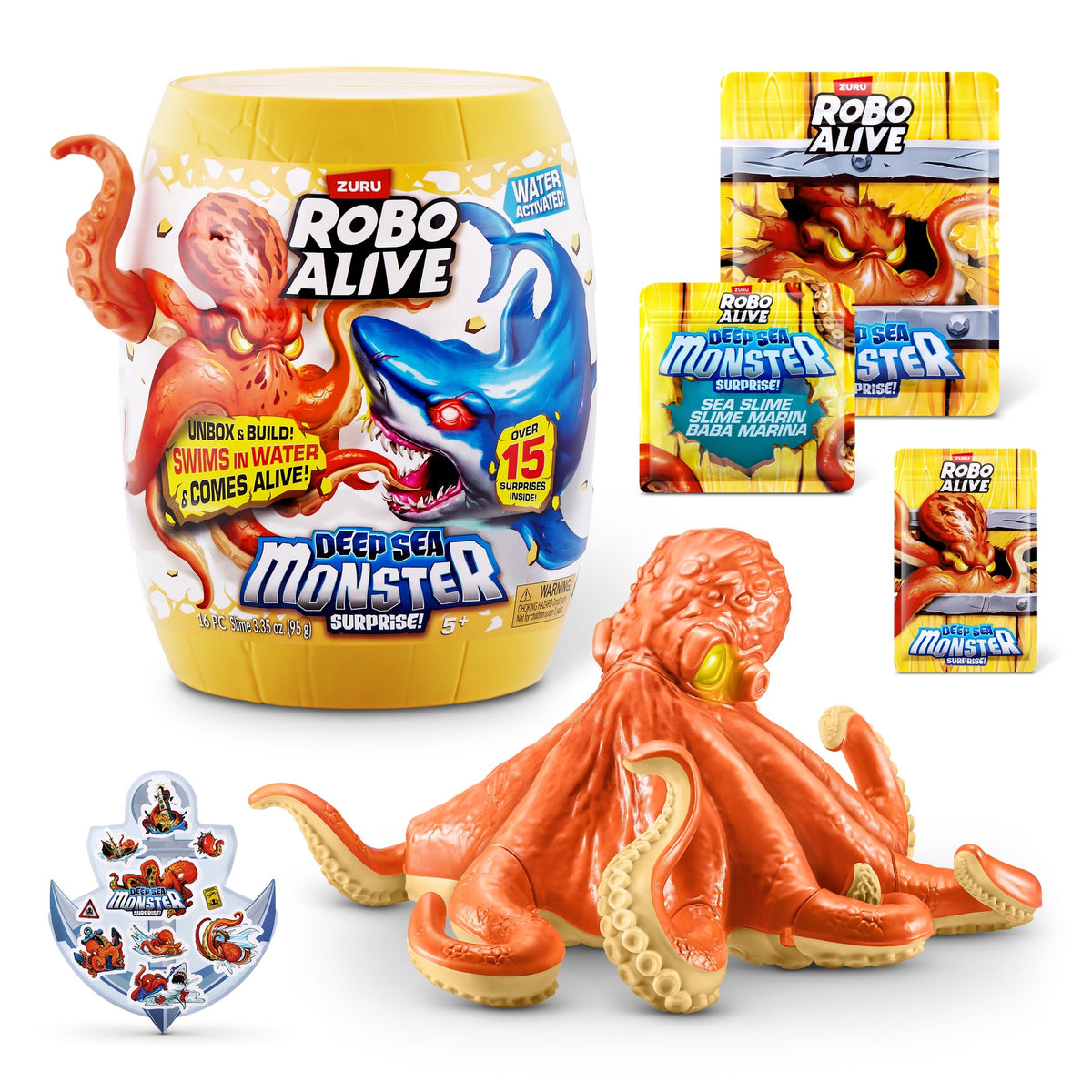 Zuru Robo Alive Deep Sea Monster Surprise Unboxing Playset Capsule for Ages 5+