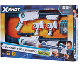 ZURU X-Shot Double Hawk Eye & Micro Foam Dart Blaster Combo Pack with 24 Darts, Ages 8+