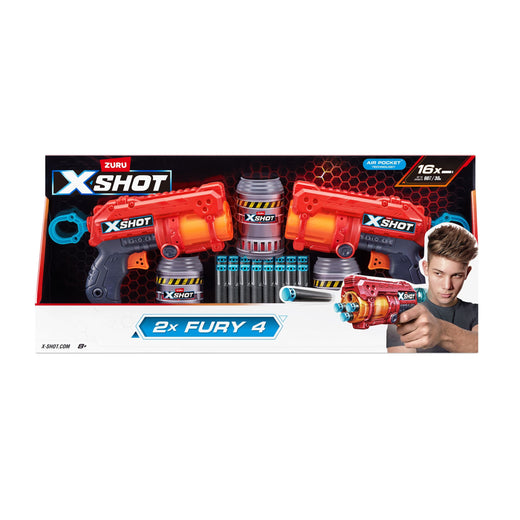 Zuru X-Shot Excel-Fury Foam Dart Blaster, Includes 16 Darts, 2-pk, Ages 8+