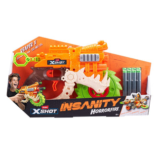 Zuru X-Shot Insanity HorrorFire Reaper X Dart Blaster with Saw Blade, Includes 8-Darts, Ages 8+