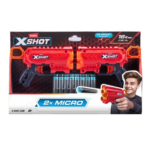 Zuru X-Shot Micro Foam Dart Blaster, Includes 16 Darts, 2-pk, Ages 8+