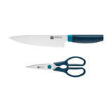 Zwilling Now Multi-Purpose Stainless Steel Chef's Knife & Scissors/Shears Set, Blue, 2-pc